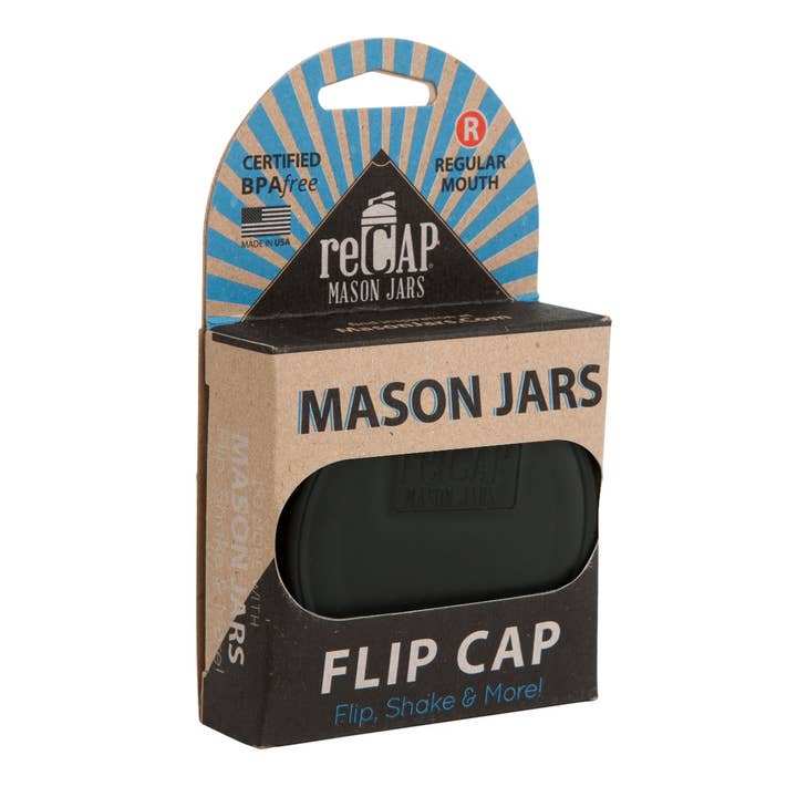 reCAP Mason Jars - Venta al por mayor Recipientes para alimentos - ReCap® Mason Jars Tapa abatible, boca regular | Caja de 12