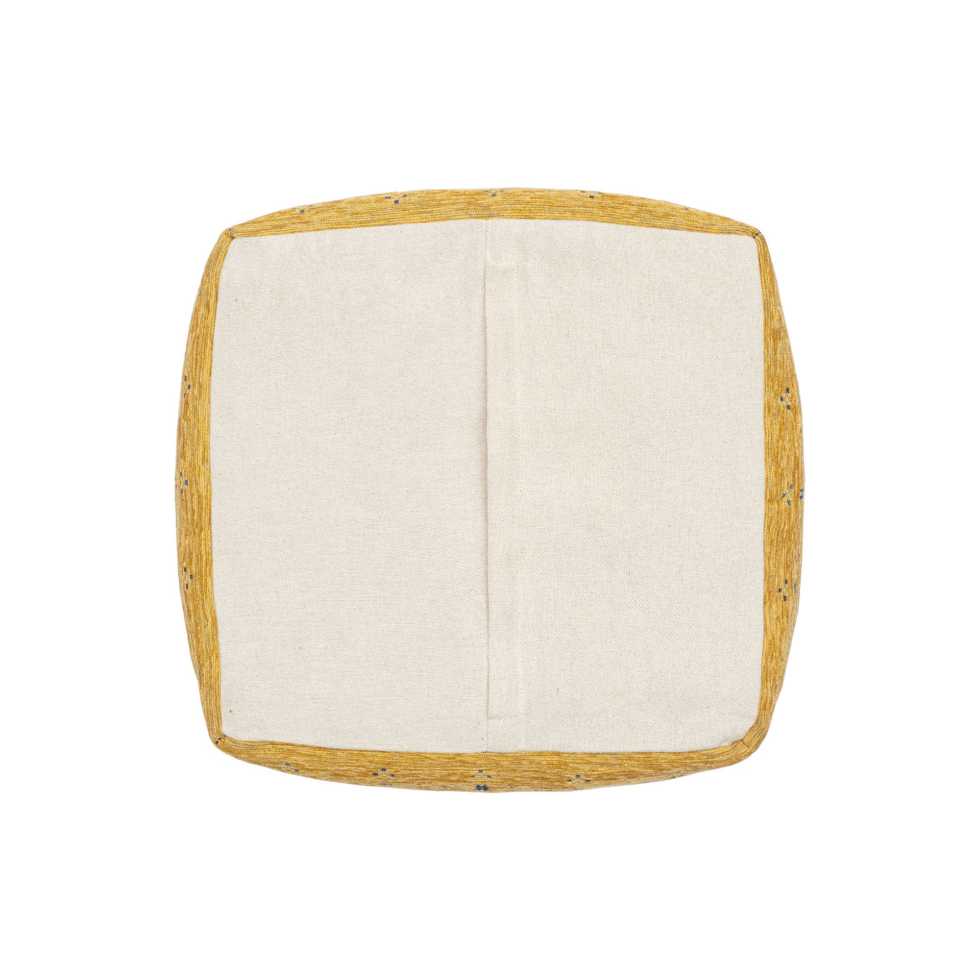 LR Home - Wholesale Pouf - Melisa Bohemian Turkish Border Ultra-Soft Pouf, Mustard/Blue4