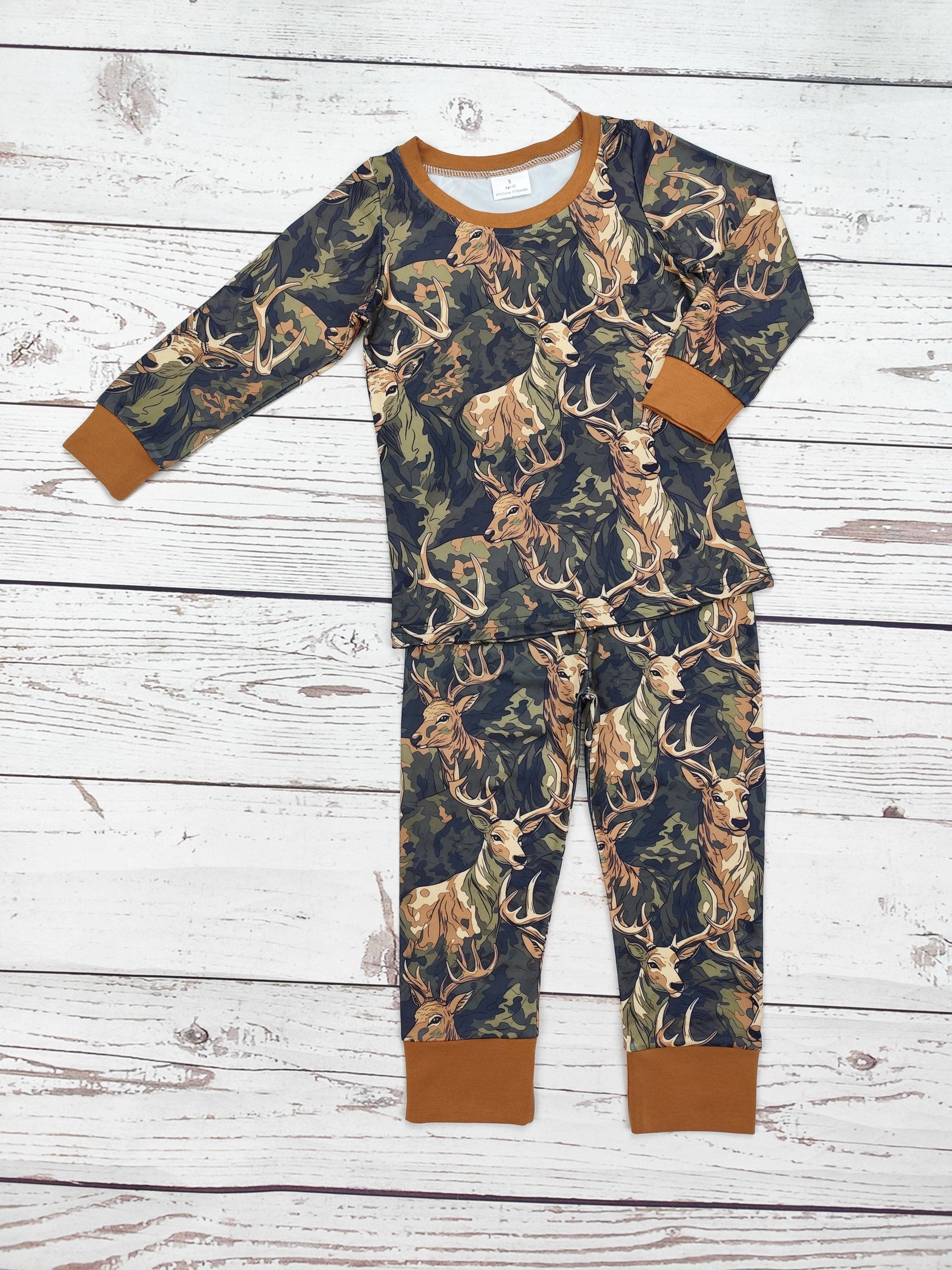 sassy kids palace - Wholesale Sleepwear Set - Kids - Boys Deer Printed Pajamas