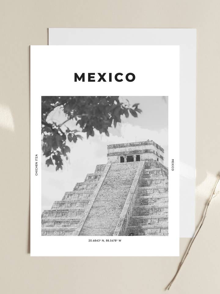 Mexico 'Mayan Empire' Print 1 for engroshandel hos The Travel Edit