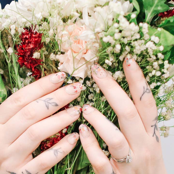 Modgloss - Wholesale Nail Art/Decal - Translucent "French Wildflower Bouquet” Floral Nail Wrap Kit5