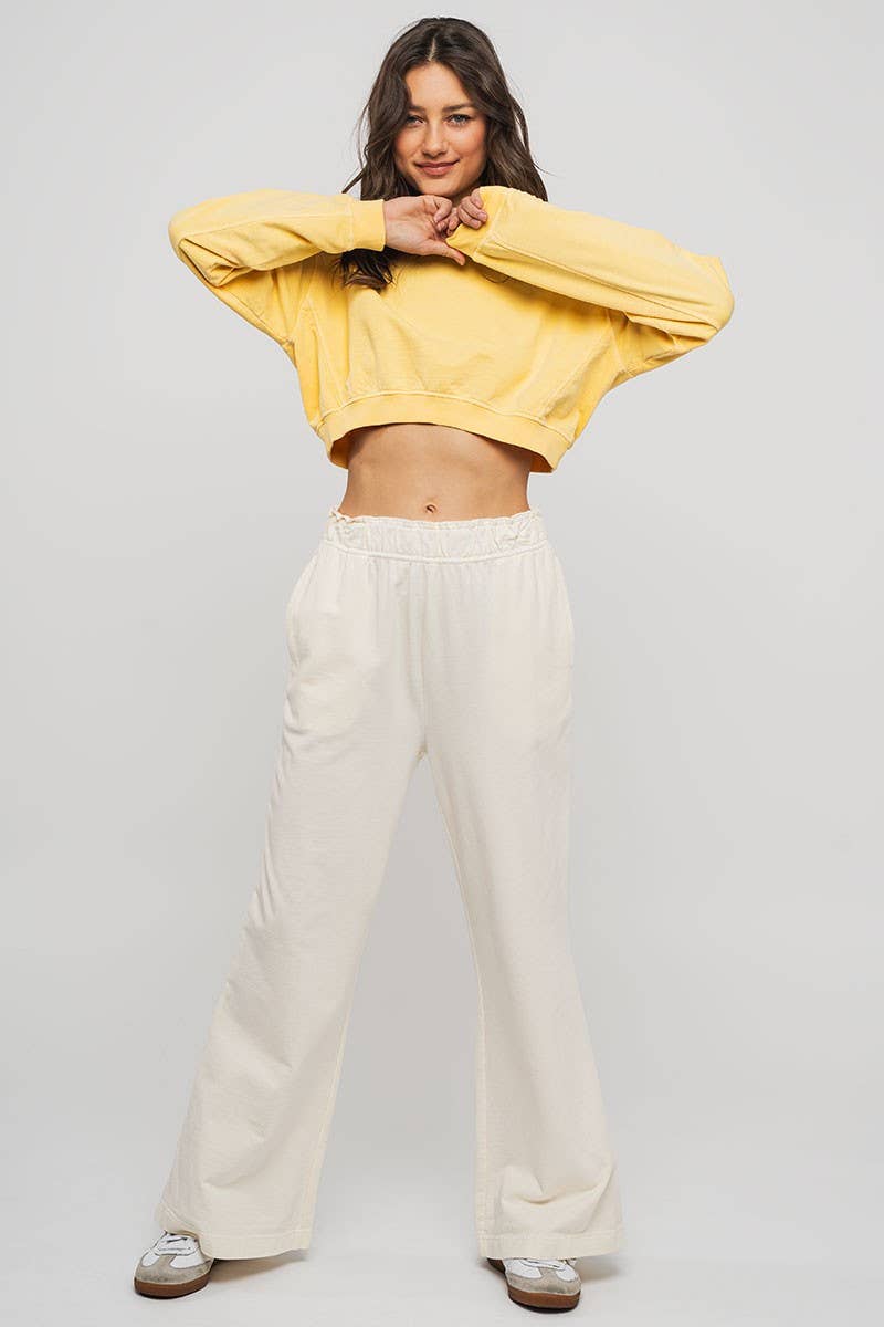 Urban Daizy - Wholesale Lounge Sweatpants/Joggers - Women's - Mineral Wash Wide Leg Elastic Waist Casual Sweatpants7