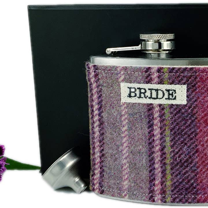 6oz noiva Tweed Hip Flask por atacado de The Wee Loft