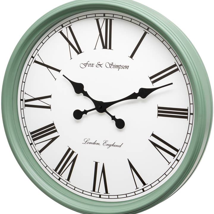 Station Wall Clock 50cm Grand Central in Duck Green for wholesale by Viceni