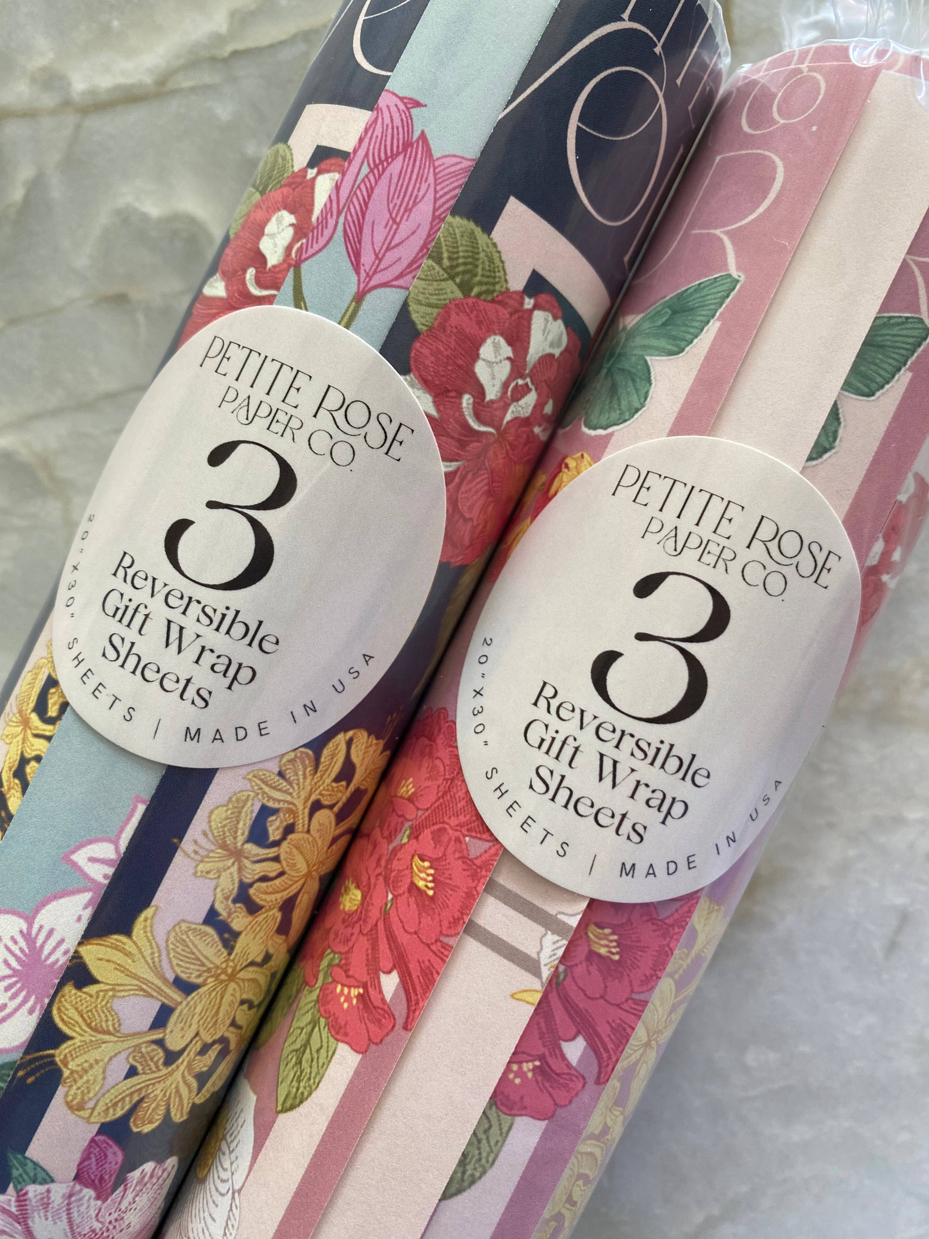 Petite Rose Paper Co. - Wholesale Flat Wrap - Double-sided Gift Wrap | Reversible Gift Wrap Sheets2
