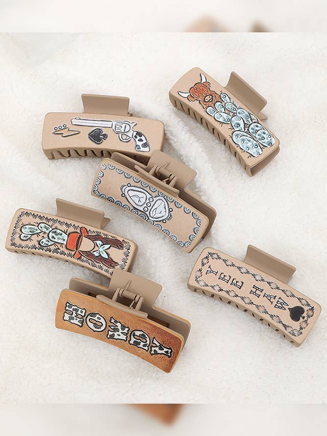 Clip Cabelo Impresso Westtern MOQ 5pcs ZK648 por atacado de UNISHE