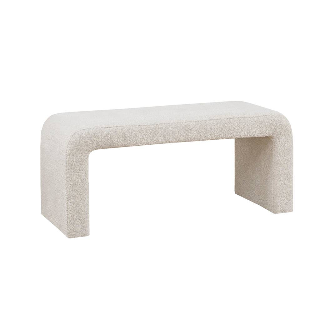 Olliix - Wholesale Bench - Cream Transitional Boucle Waterfall Accent Bench3