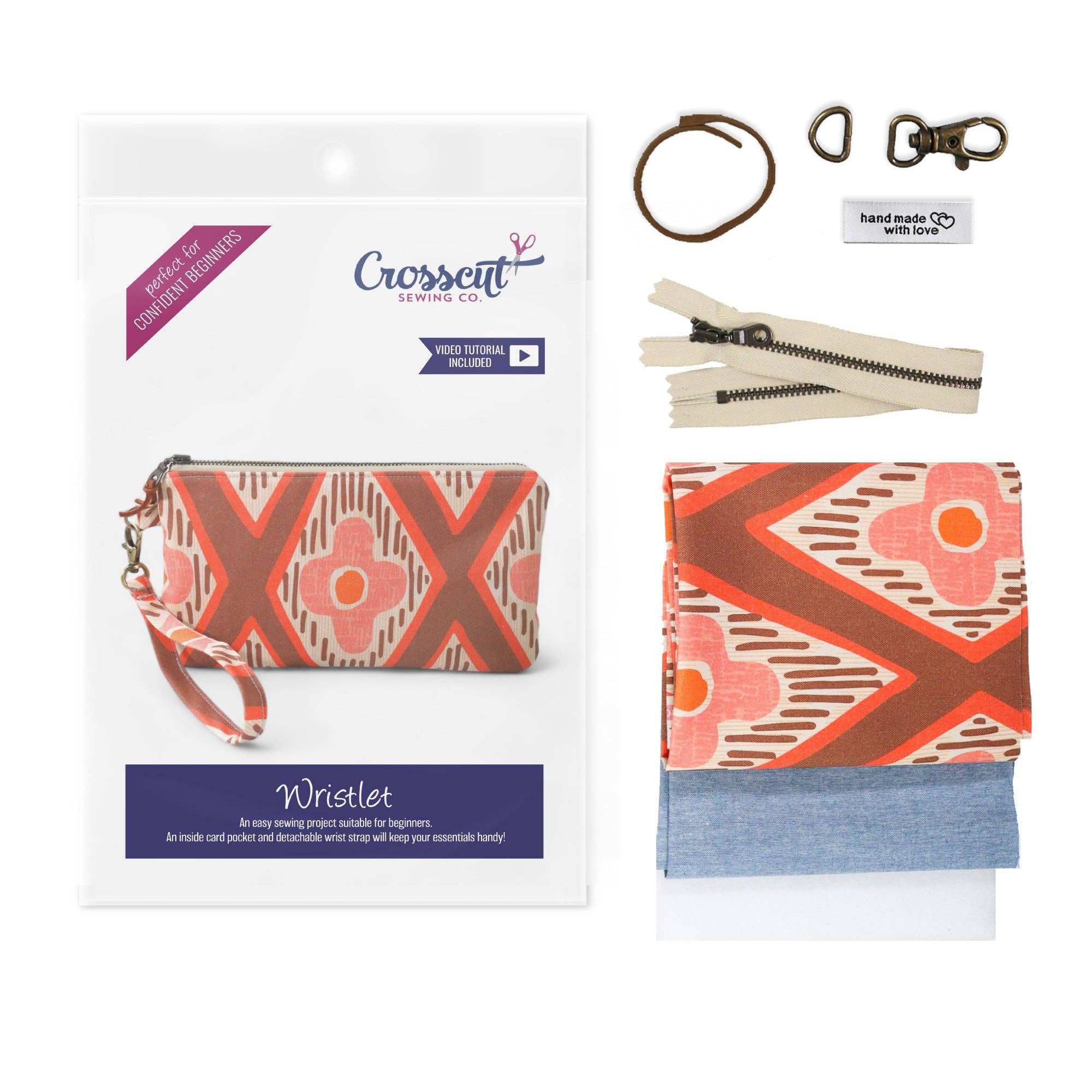 Crosscut Sewing Co. - Wholesale Craft Sewing Kit - Wristlet Sewing Kit - Adult Sewing Kit for Beginners59