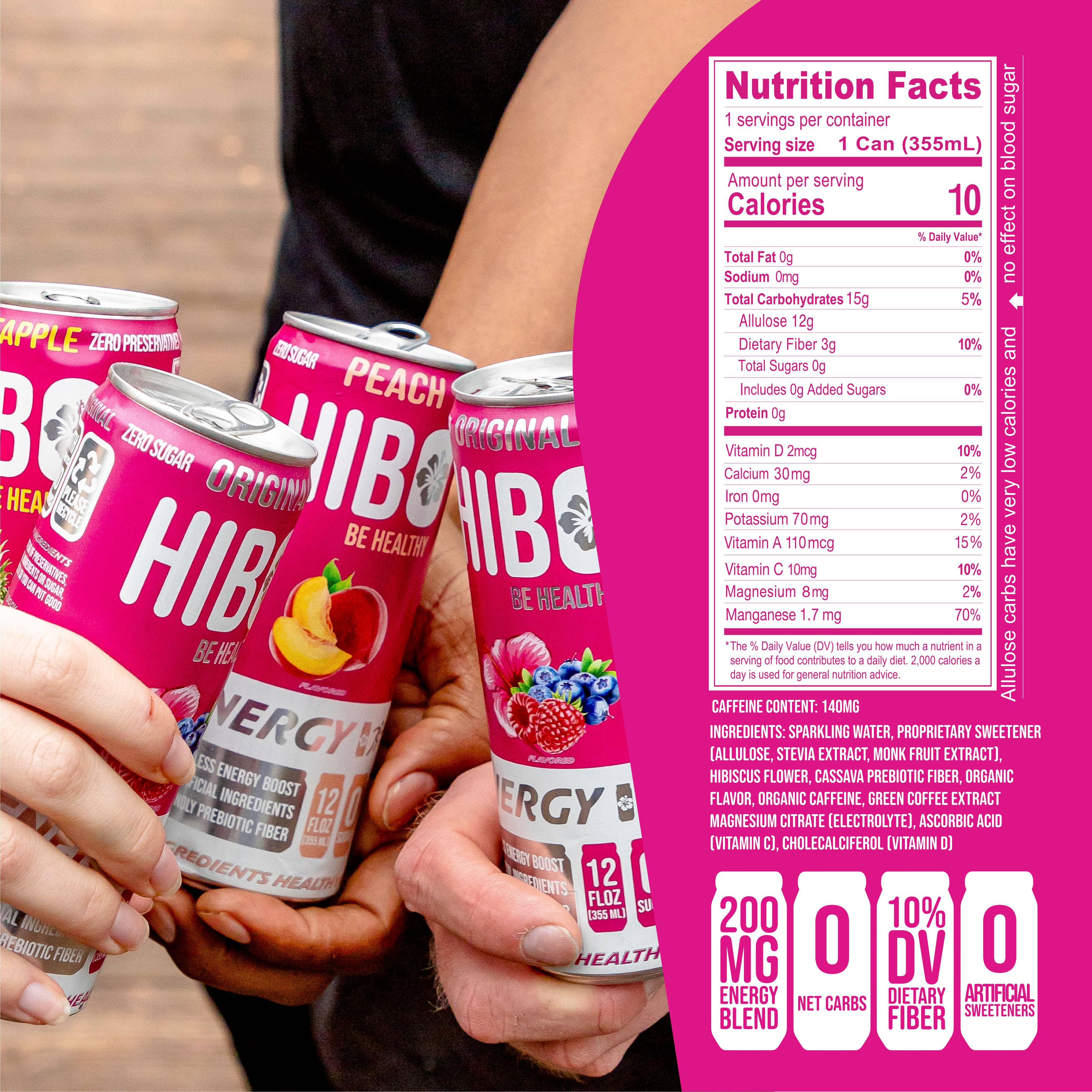 HIBO Healthy Energy - Wholesale Sports/Energy Drink - All-Natural Zero Sugar Energy Drink HIBO BLUE RASPBERRY6