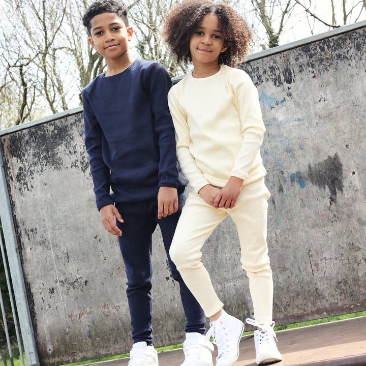 DreamBuy - Wholesale Top & Pant Set - Kids - Personalized Ribbed Lounge Set Pajama Pyjama Tracksuit Pjs