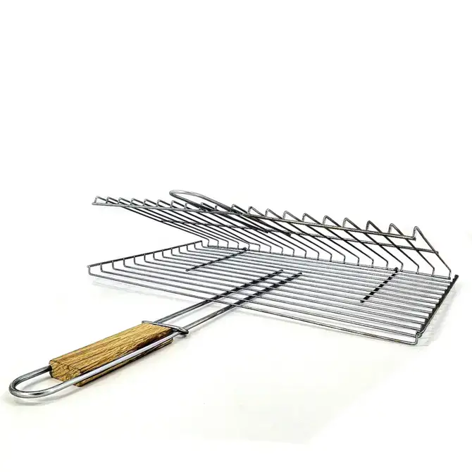 Hakan - Vente Outil de gril pour l'extérieur - Panier à griller Hakan 11,8 x 15,8 pouces avec poignée en bois4