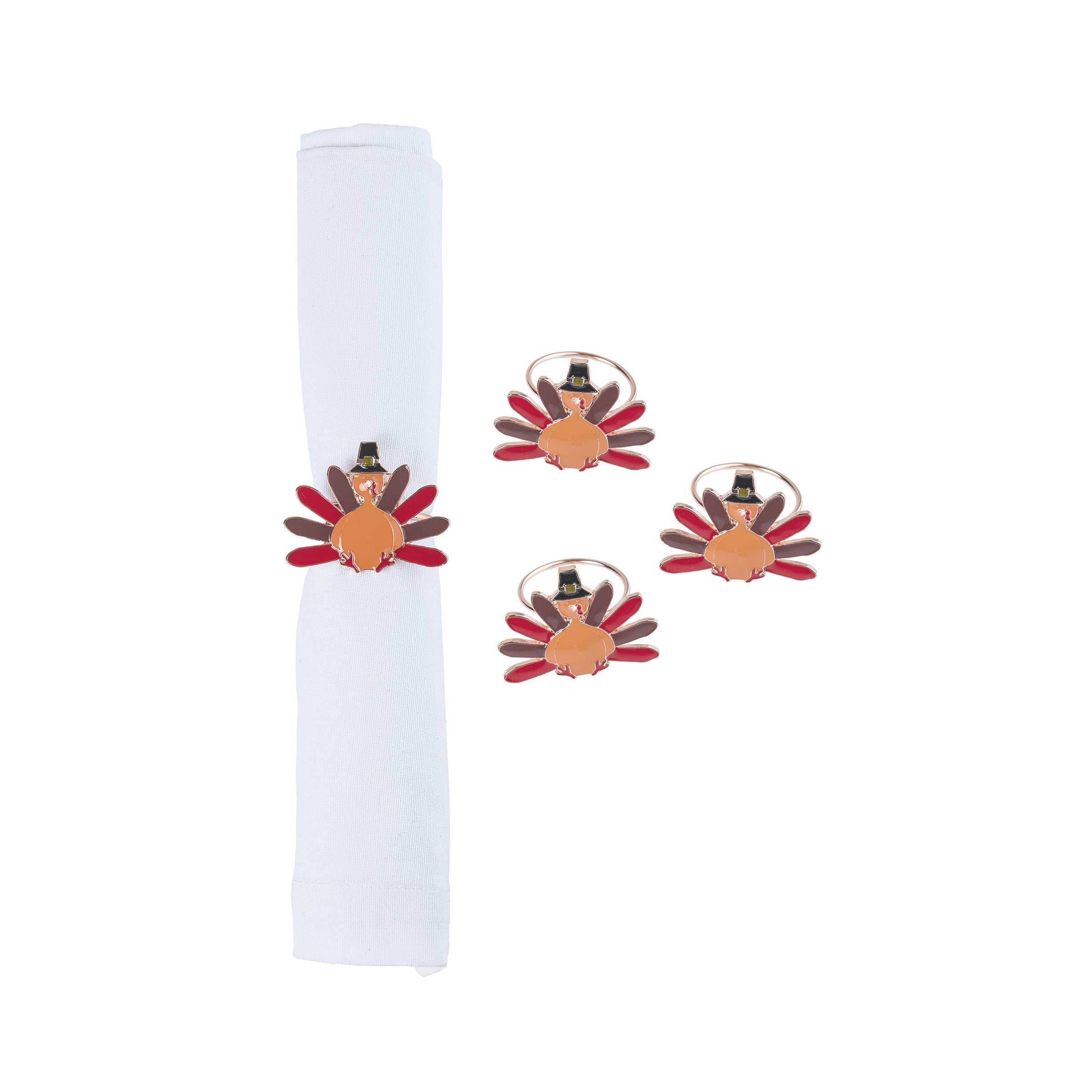 C&F Home - Wholesale Napkin Ring - SALE Fall/Harvest Turkey Thanksgiving Napkin Ring Set 62