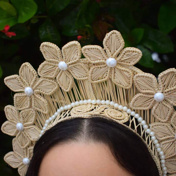 Artett - Wholesale Fashion headband – women's - Flower Iraca Headpiece5