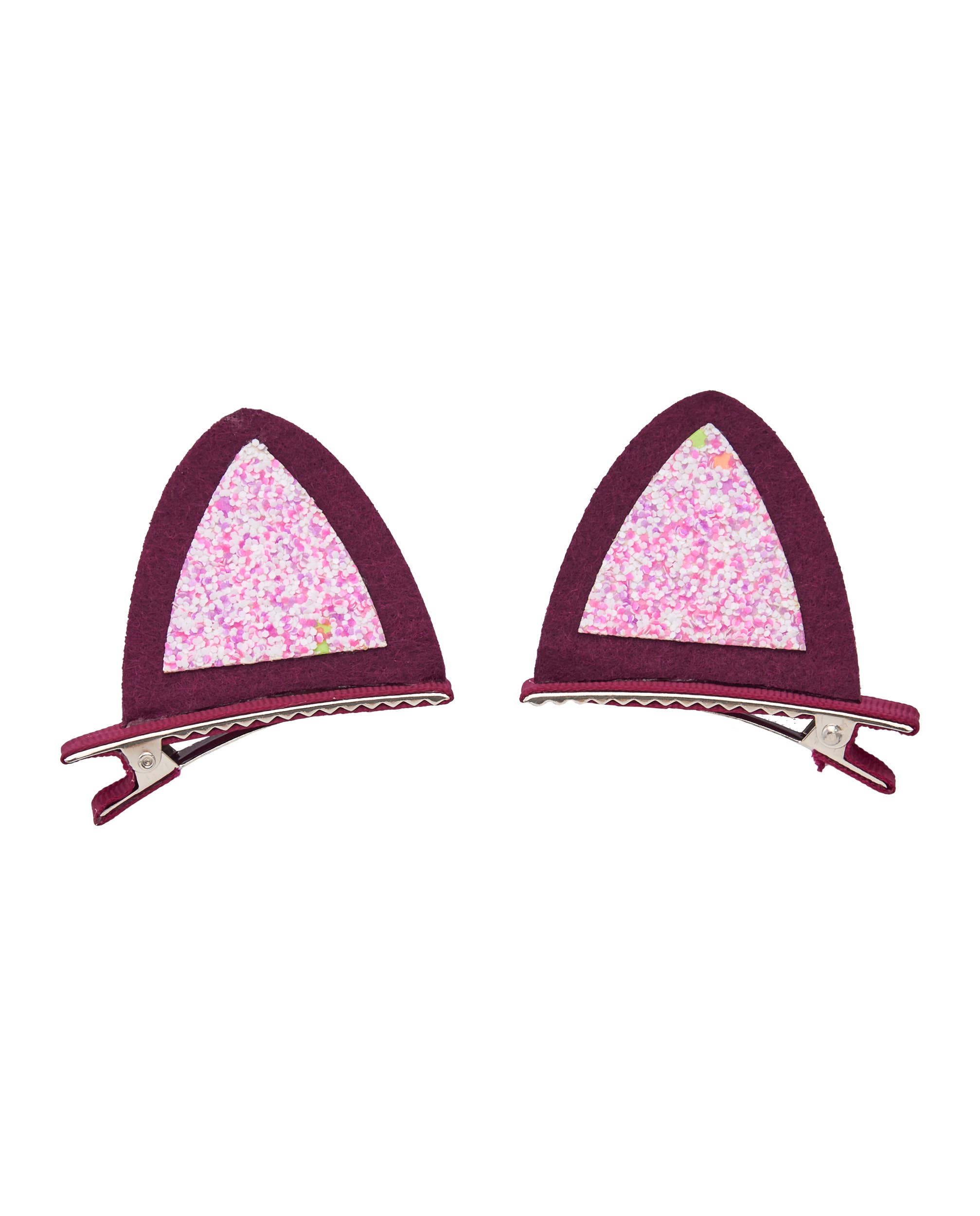 tuc tuc - Wholesale Hair Accessories Set - Kids - Girl's hair clips with ear shape and pink glitter design0