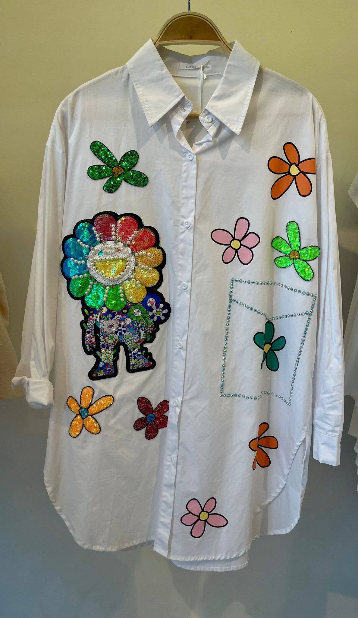 SWEET MAGIC MODA Y COMPLEMENTOS – wholesale Buttoned-down shirt – Women's – WHITE COTTON OVERSIZE SHIRT WITH DETAILS0