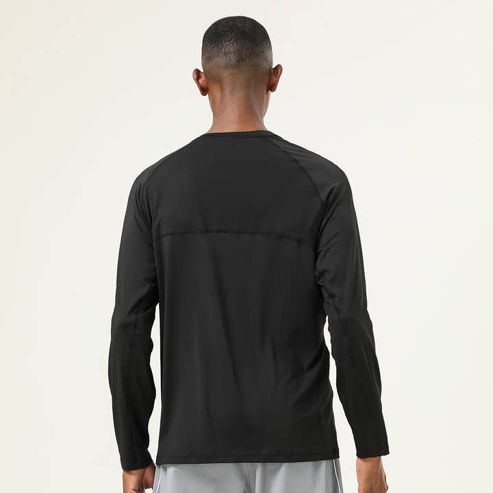 Sodalemon - Wholesale Athletic top – men's - Man Fall Elastic Long Sleeve Fitness Training T-shirt4