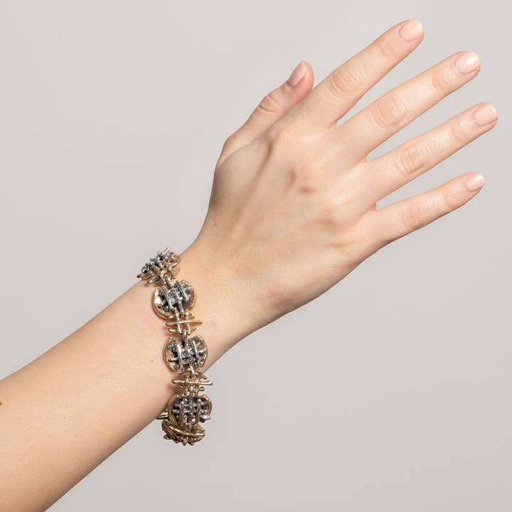 Mandile Gioielli - Wholesale Link & Chain Bracelet - Articulated bracelet in 925 silver and bronze (BA049)