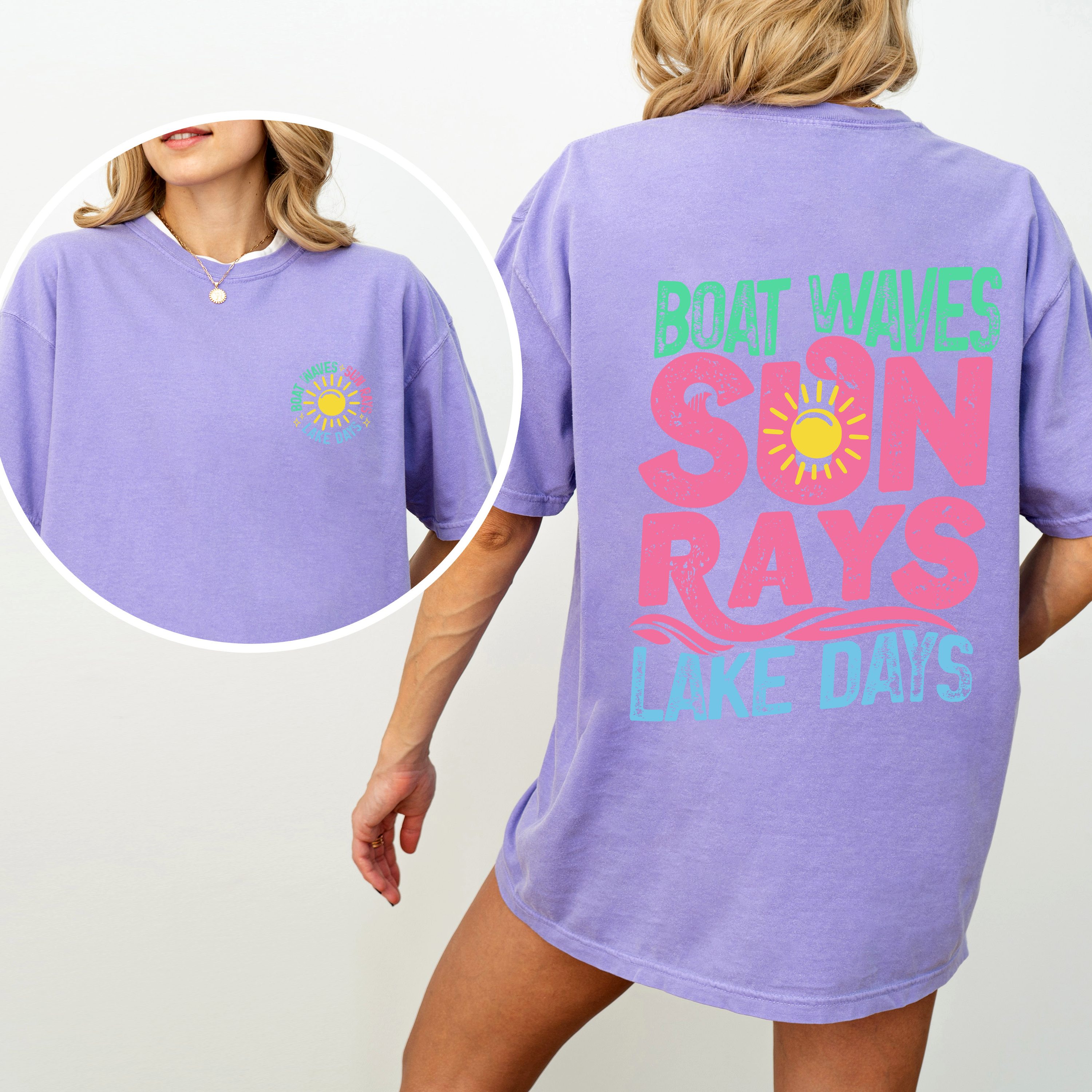 Refinery Number One LLC - Wholesale T-Shirt (Graphic) - Unisex - Lake Bum, Sun Rays, Lake Days Boat, Summer T-Shirt8