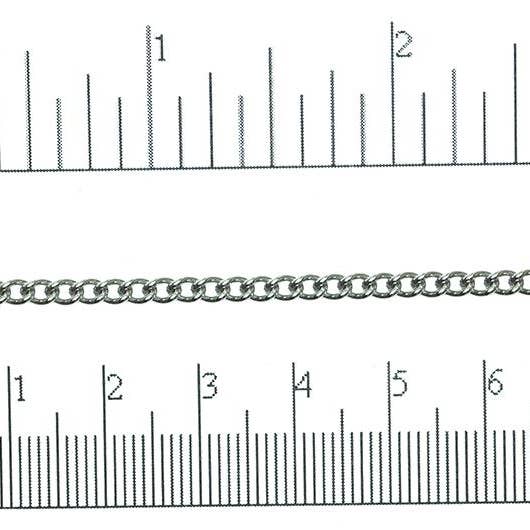 4mm x 3mm slightly twisted oval links Stainless Steel Curb Chain sold by the Foot - CH 121SS for wholesale on Faire0