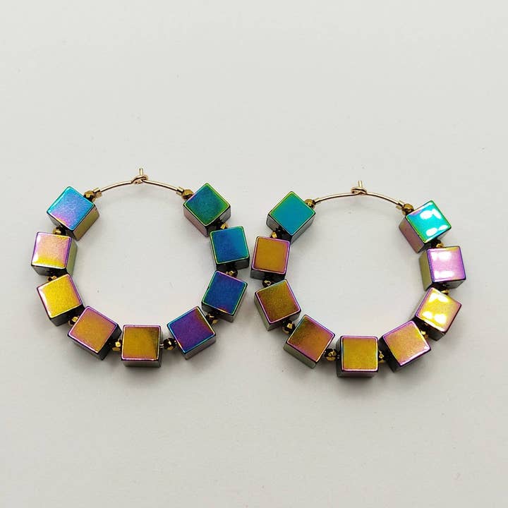 Disco Creoles - Rainbow Hematite Stones for wholesale by Mani Namaste