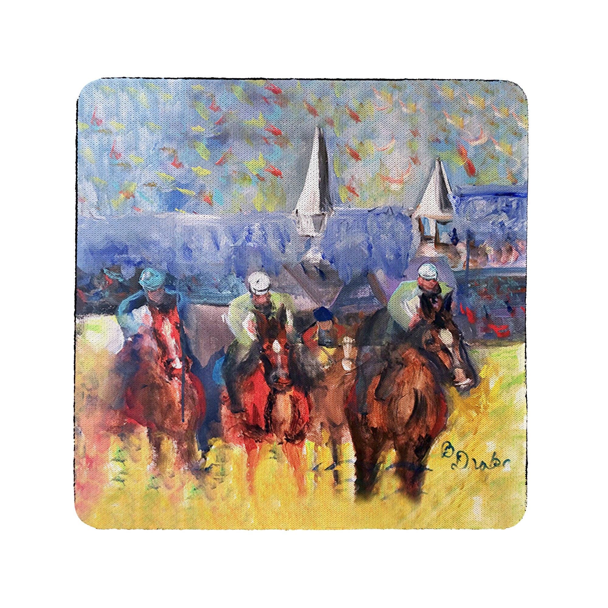 Betsy Drake Interiors – Großhandel Untersetzer – Horse Steeplechase Achterbahn 4er-Set