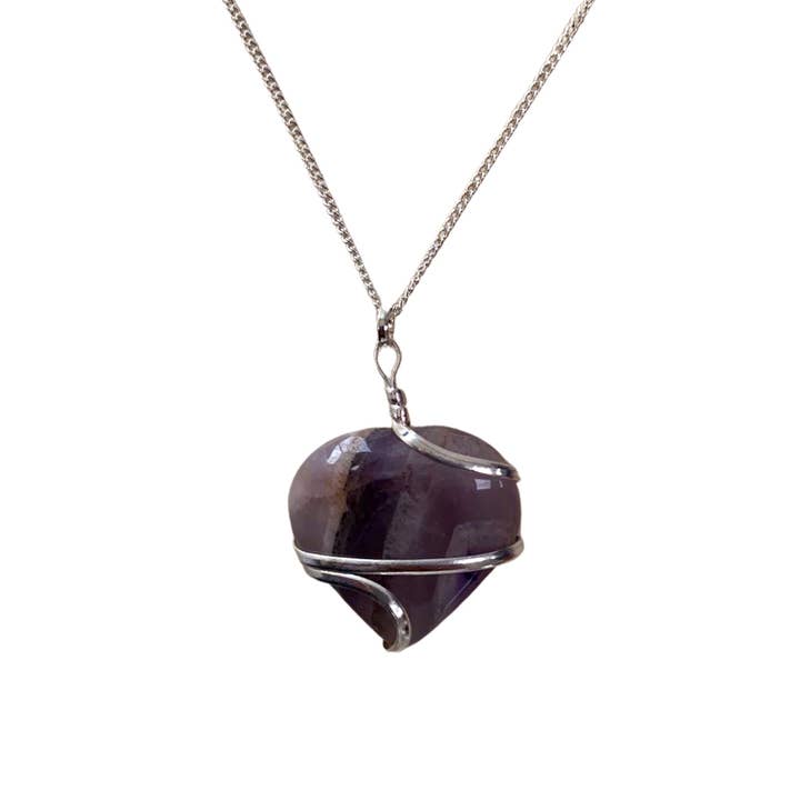 VIE - Wholesale Pendant/Charm Necklace - Crystal Heart Wire Wrap Pendant, 3cm