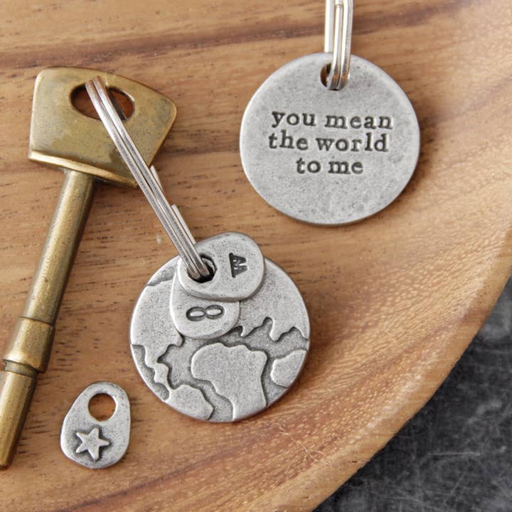'You Mean The World To Me/Us' Keyring for wholesale by Kutuu