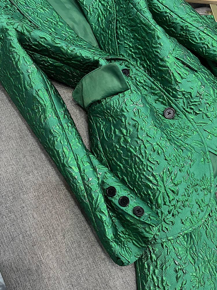 Verde Completo elegante verde con giacca ricamata 3D e pantaloni in vendita all'ingrosso su Faire5