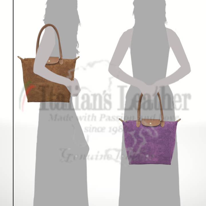 ITALIAN'S LEATHER - Wholesale Top Handle Bag - Women's - Carla Suede Leather Bag ²⁵13