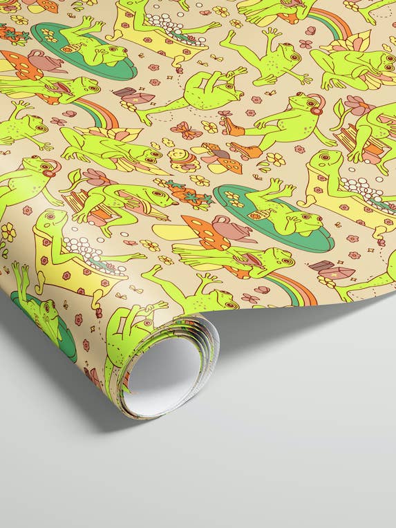 Frog Wrapping Paper for wholesale by Kira Cyan