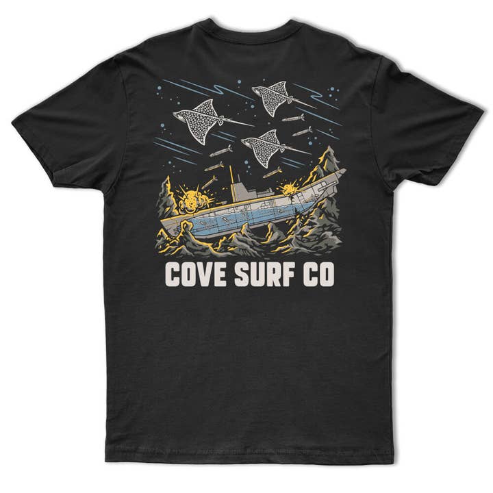 Stingray Bomber Tee - Sort for engroshandel hos Cove