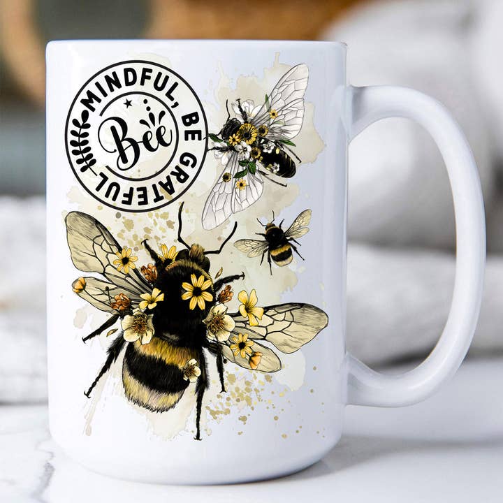 Avery Lane Gifts - Wholesale Coffee Mug - Bee Mindful Be Grateful Spiritual Coffee Mug0