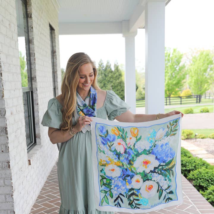 Delane Silk Scarf 26x26 for wholesale by Kayla Weber Art