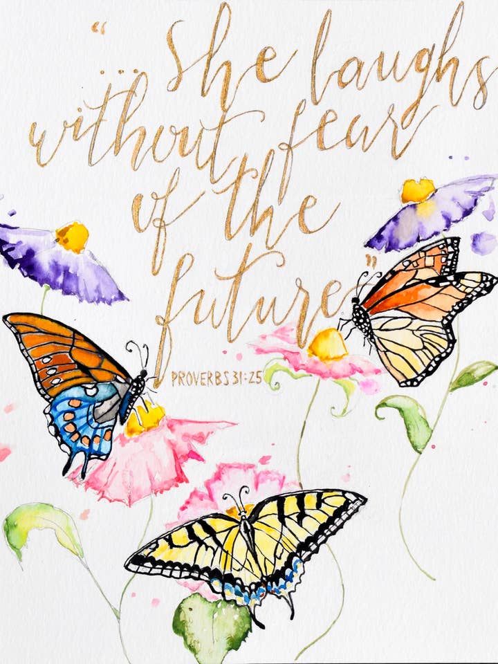 “She Laughs” 8x10 Print for wholesale by The Painted Katie