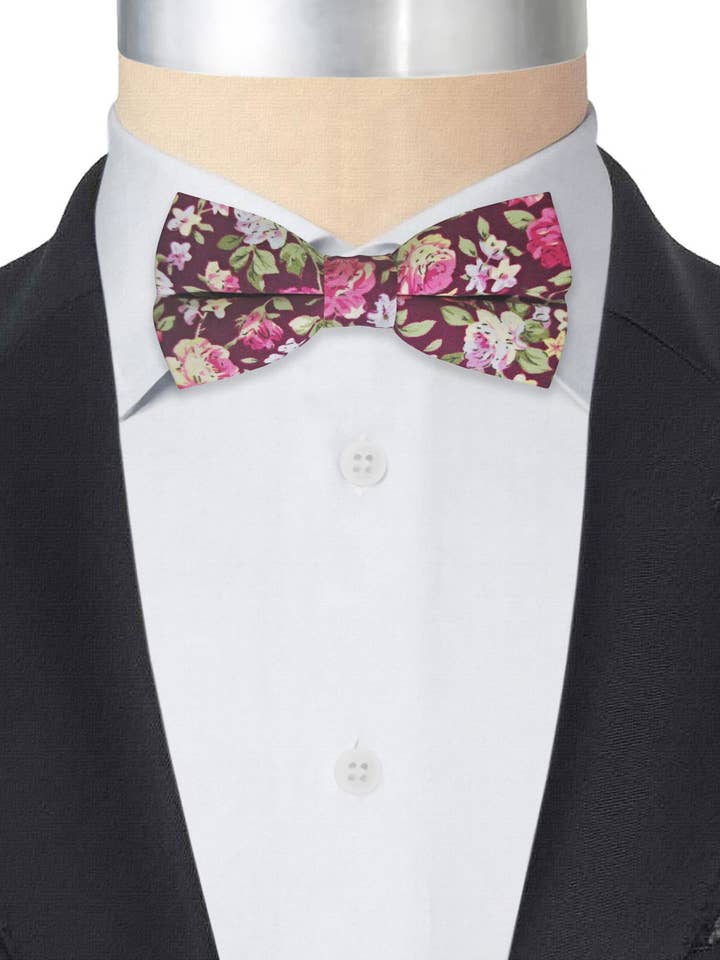 PAJARITA ALGODON GRANATE MOTIVO FLORAL para venta al por mayor de Josvil