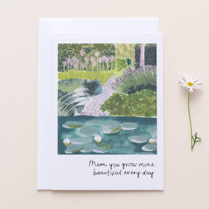 Carte de fête des mères « Grow More Beautiful » pour la vente par The Hidden Pearl Studio