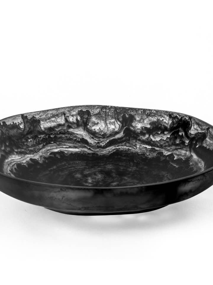 Cuenco ondulado grande - Black Swirl para venta al por mayor de The modern wick