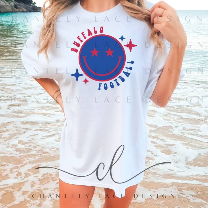 Colori Buffalo Bills Football Smile Groovy Comfort per la vendita all'ingrosso da parte di Chantely Lace