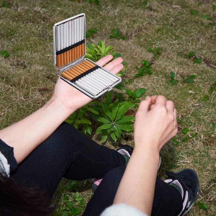 Champ by Polyflame - Wholesale Cigarette Case - CH METAL CIGARETTE CASE ZEBRA 20 PC DL1211