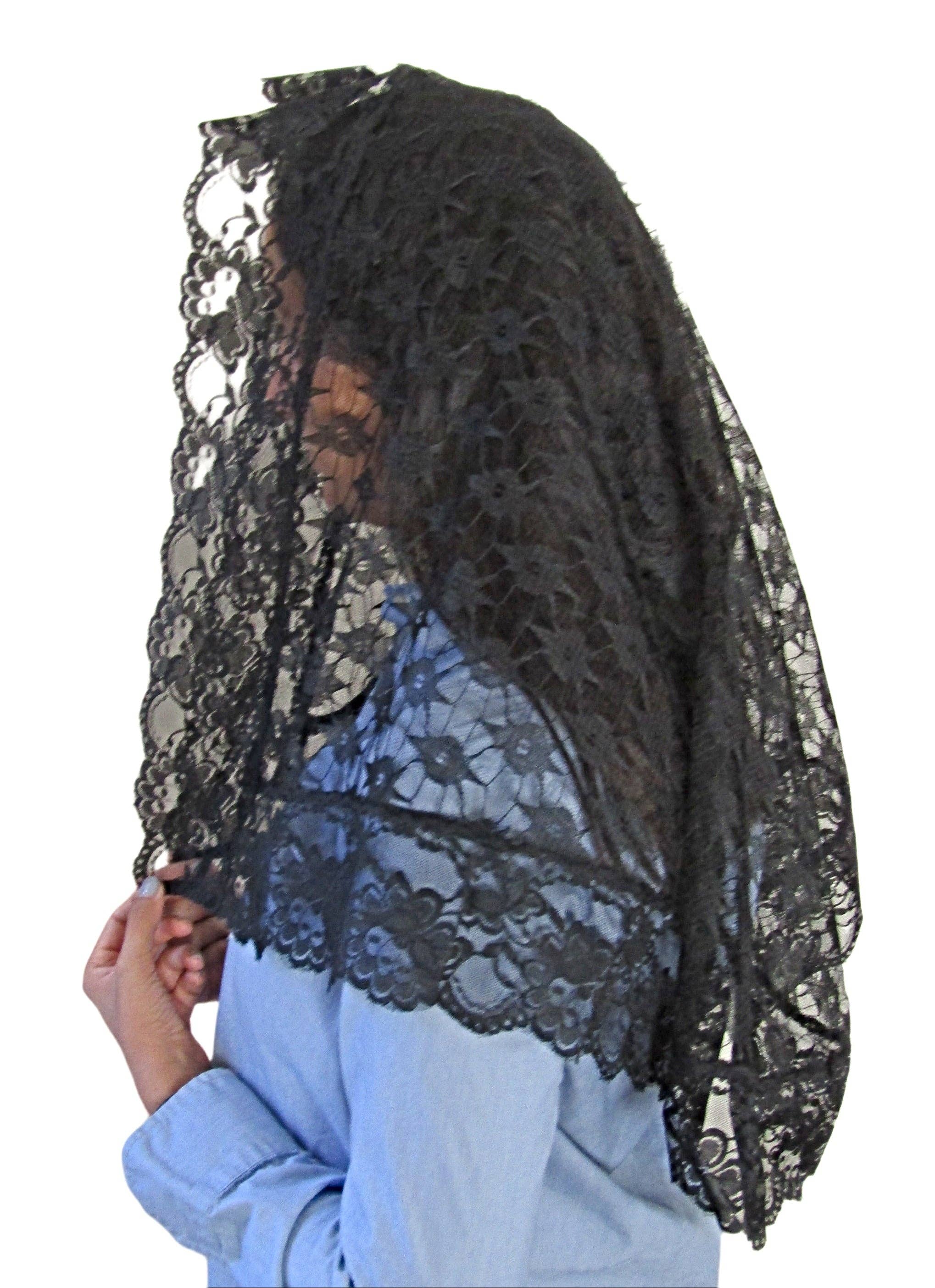 mds - Wholesale Veil - Women's - mds - Lace with lace trimmed mantilla #21000