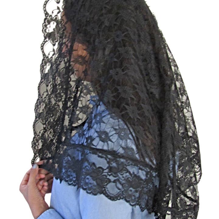 mds - Wholesale Veil - Women's - mds - Lace with lace trimmed mantilla #2100