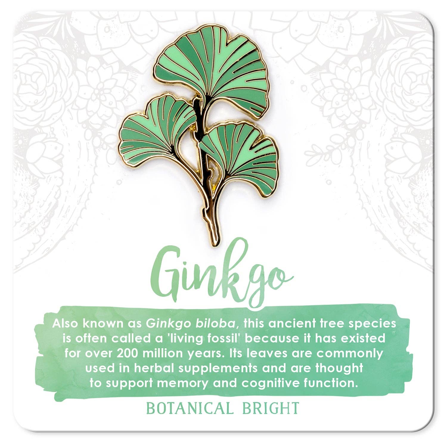 Botanical Bright - Wholesale Lapel Pin/Button - Ginkgo Leaf Enamel Pin0