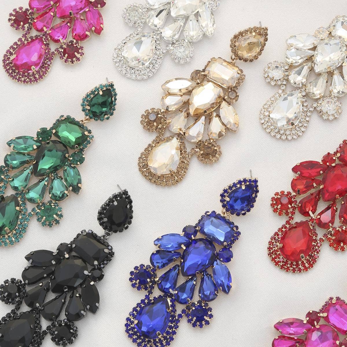 anbfashion - Wholesale Dangle Earrings - TEARDROP RHINESTONE DANGLE EARRING FE-16893