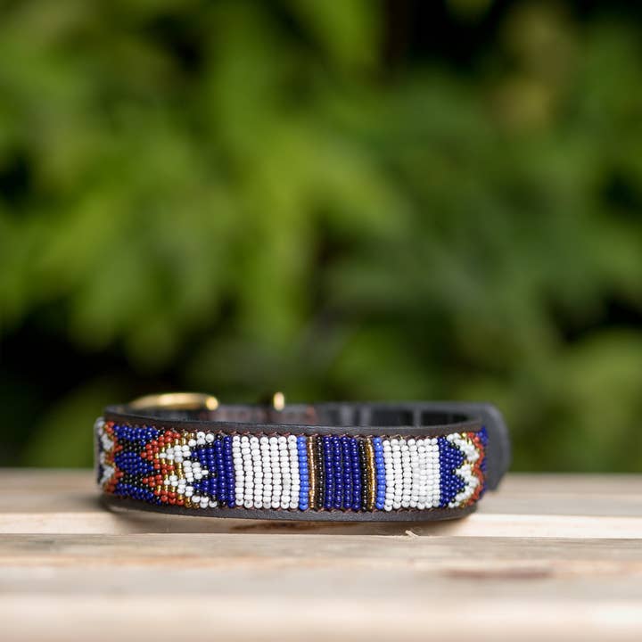 MAASAI CHIEF – wholesale Pet collar – Dog – Maasai Beaded Leather Dog Collar