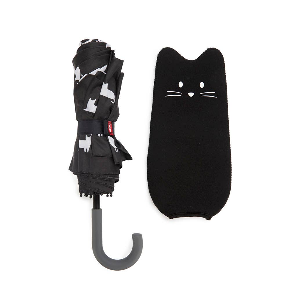 Balvi - Vendita all'ingrosso Ombrello - Donna - Ombrello Meowmbrella nero con copertura in nylon1