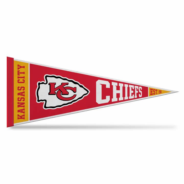 Kansas City Chiefs Rally 12" x 30" Soft Felt Pennant for wholesale by Rico Industries