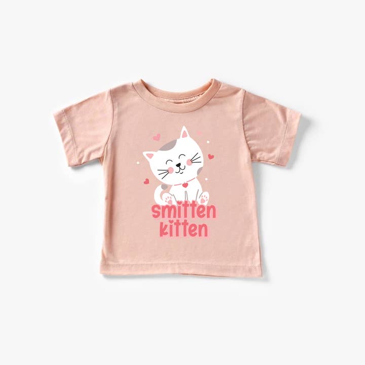 Benny & Ray Apparel - Wholesale Screen Printed T-Shirt - Kids - Smitten Kitten Cat Valentines Day Shirt Toddler and Youth4