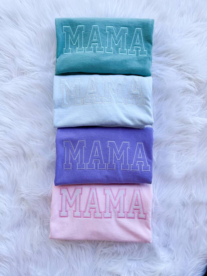 Wholehearted Motherhood and Co. - Wholesale T-Shirt (Graphic) - Unisex - Mama Embroidered Tee - Graphic Tee - Western Tee - Fall