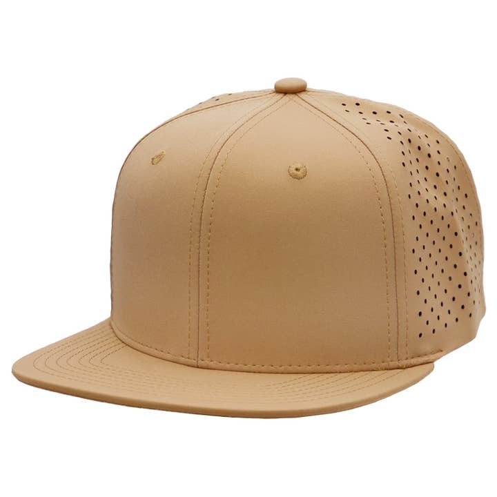 Cap Zone - Wholesale Flat Brim Cap - Unisex - Six Panel Flat Bill Perforated Snapback6