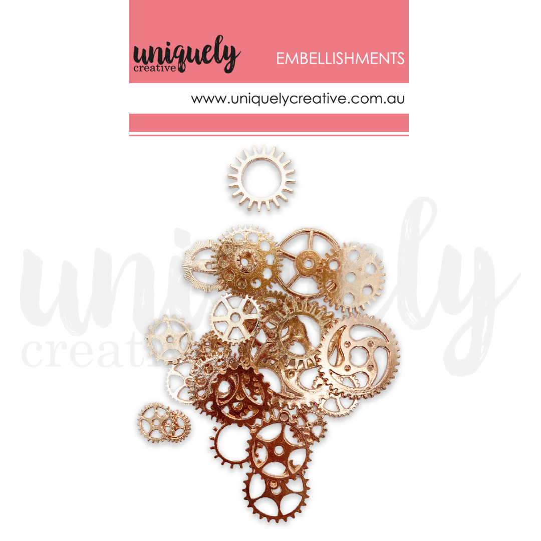 Uniquely Creative - Wholesale Craft supplies - Rose Gold Metal Cogs0